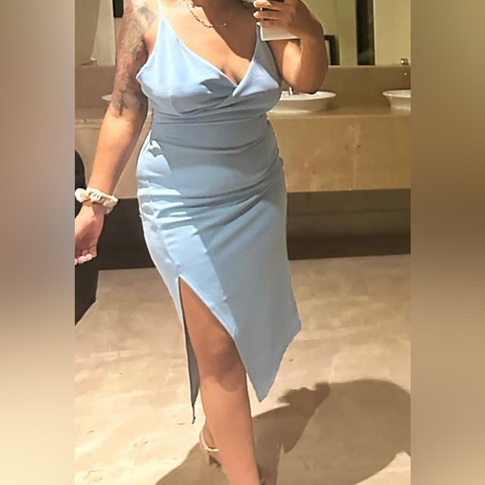 Hello Molly Sky Blue Midi Dress - Picture 3 of 3